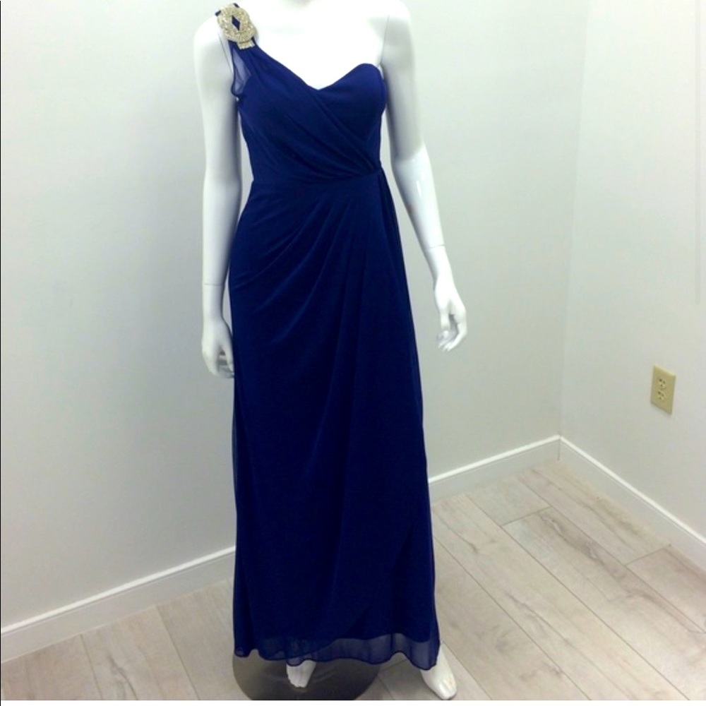 Royal Blue off shoulder gown